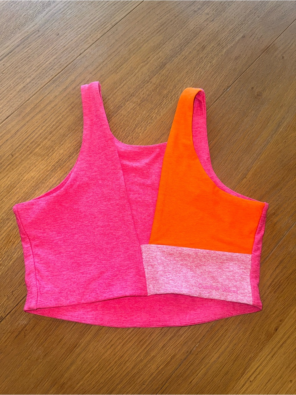 Outdoor Voices Pink and Orange Colorblock Crop Tank